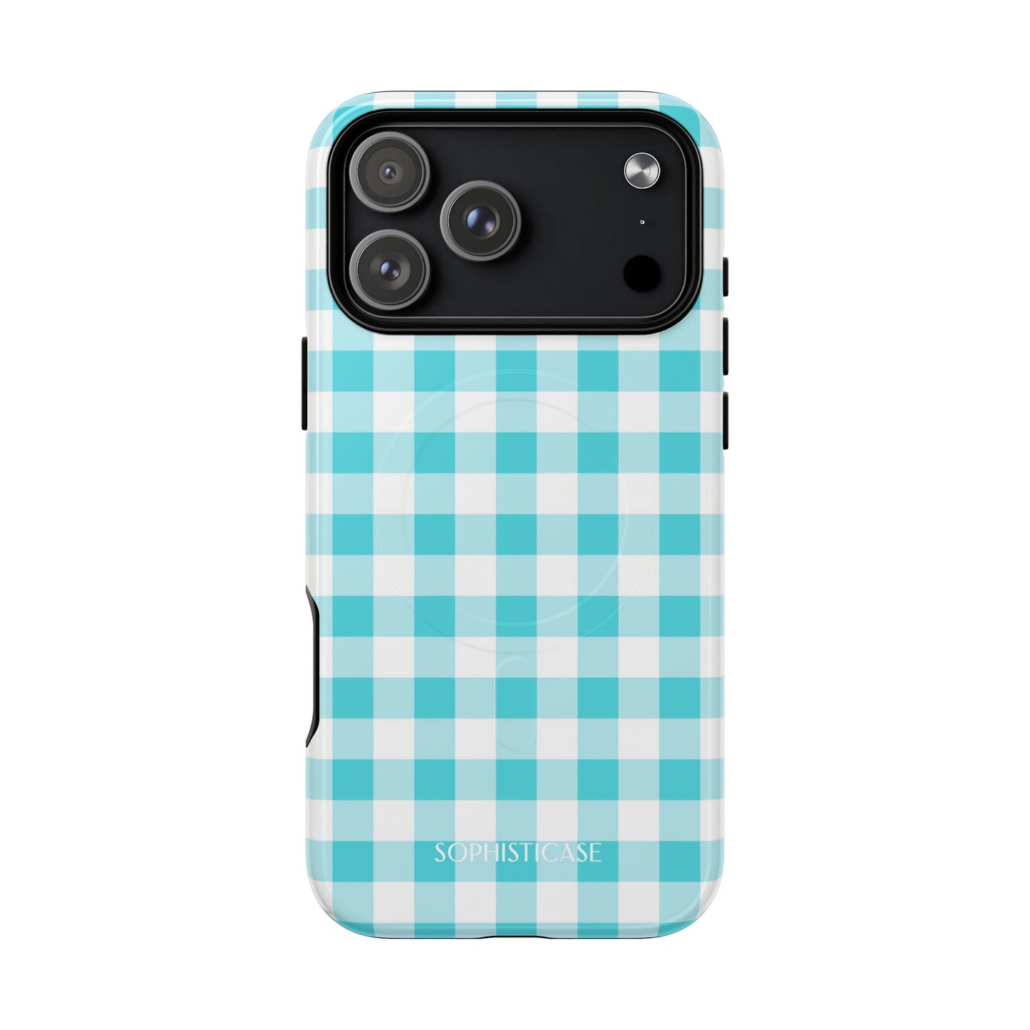 Gingham in Aqua - iPhone Magsafe Case