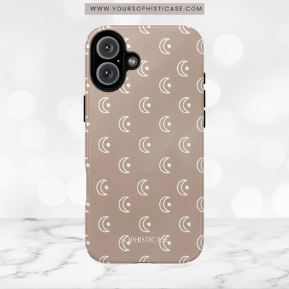 Moon Phase in Boho Brown - iPhone Case
