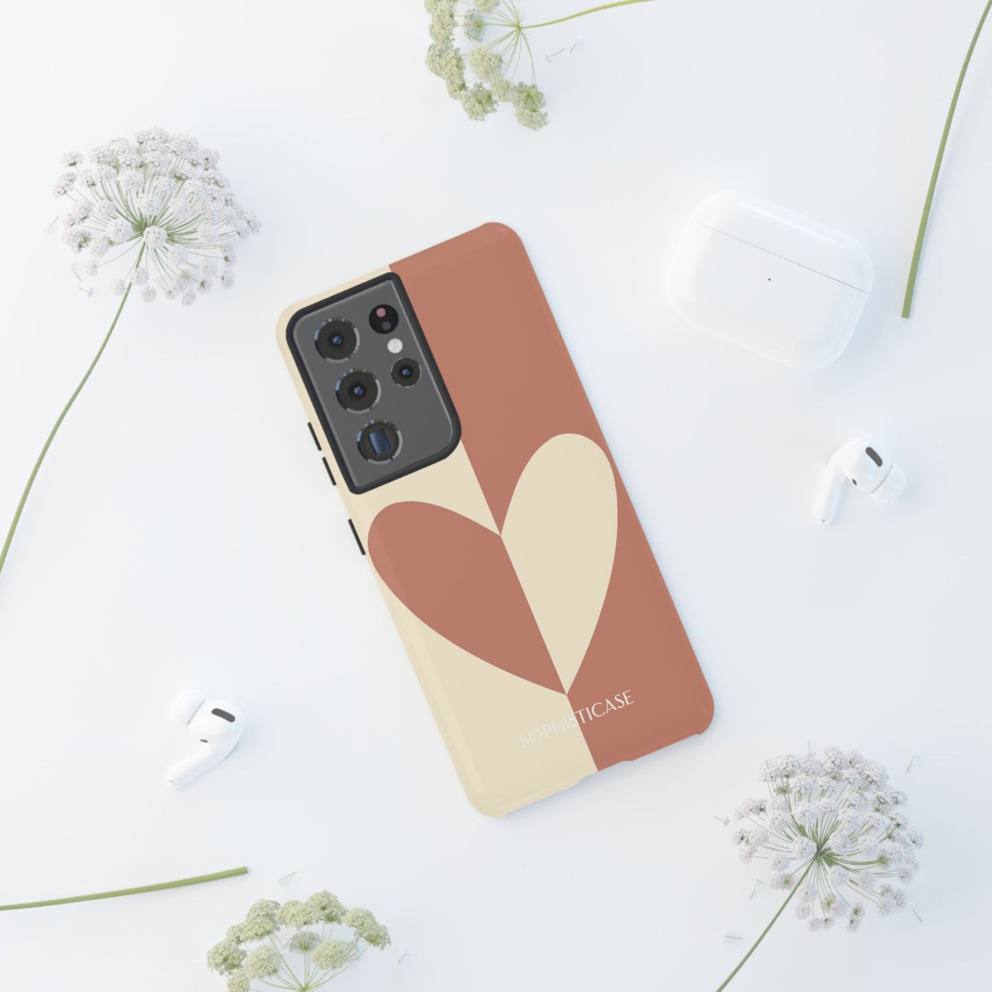 Be Mine in Brown and Cream - iPhone Case, Samsung Galaxy Case, Google Pixel Case