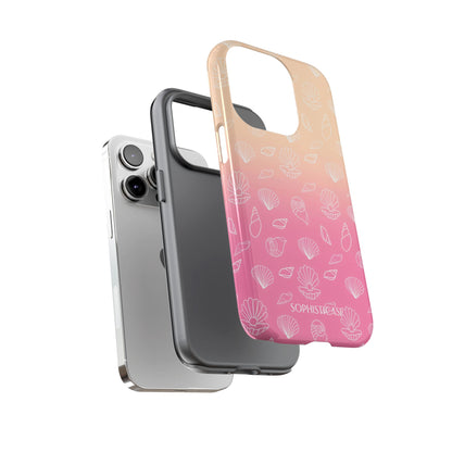 Seashell Society in Sandy Pink Sunset - iPhone Case, Samsung Galaxy Case, Google Pixel Case