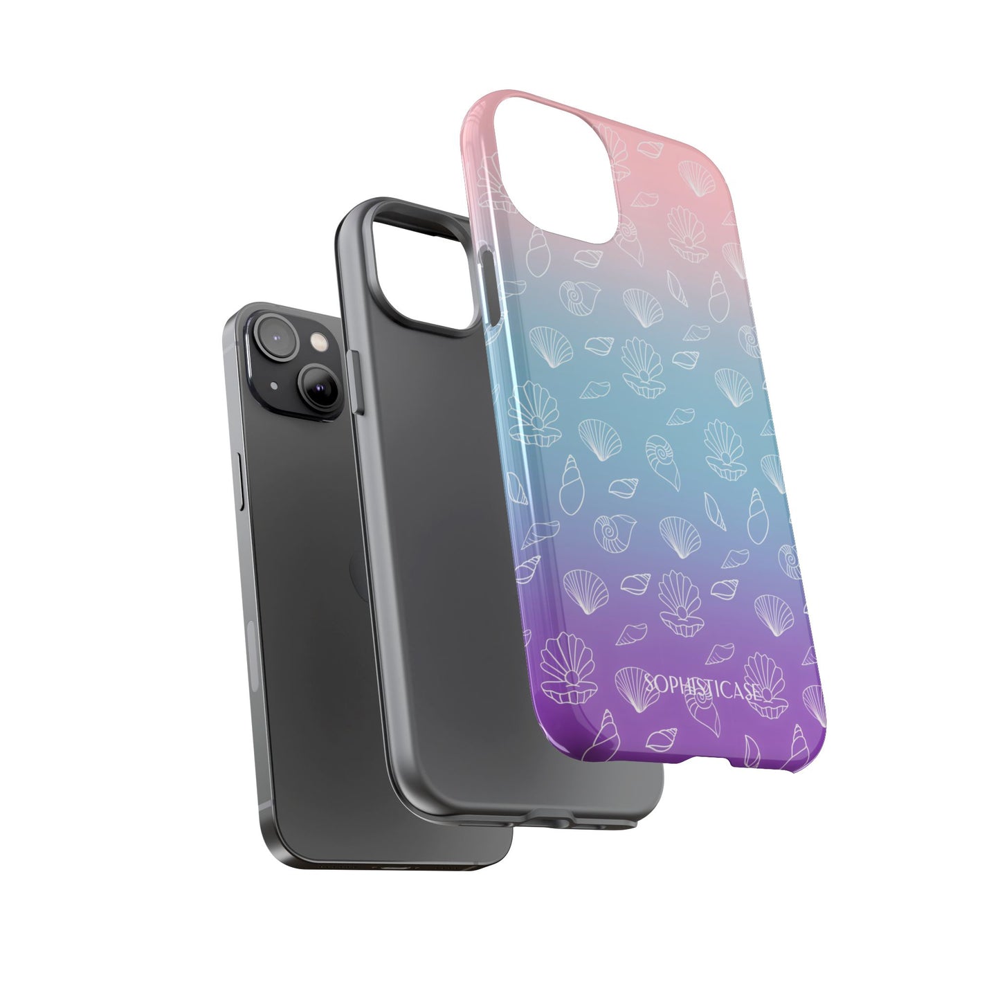 Seashell Society in Pink Blue & Purple Sunset - iPhone Case