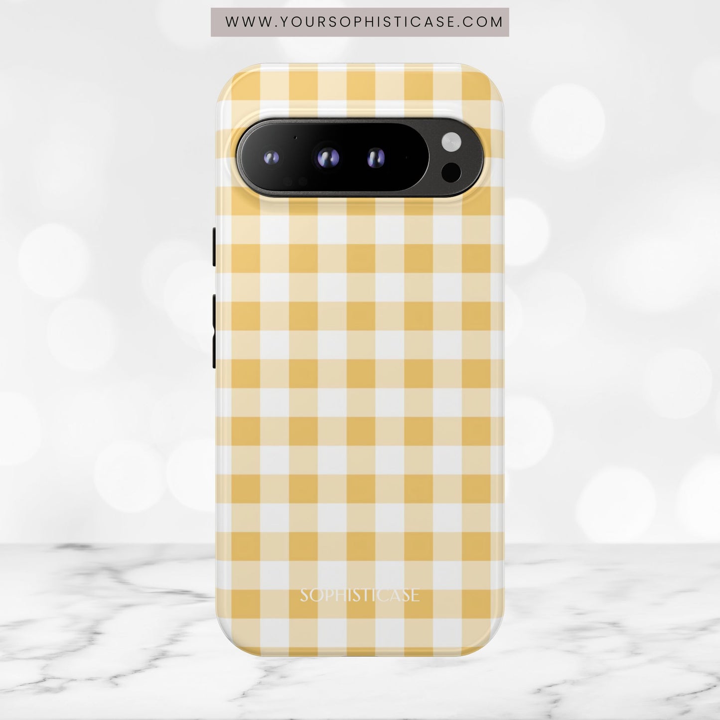 Gingham in Yellow - Tough Phone Case