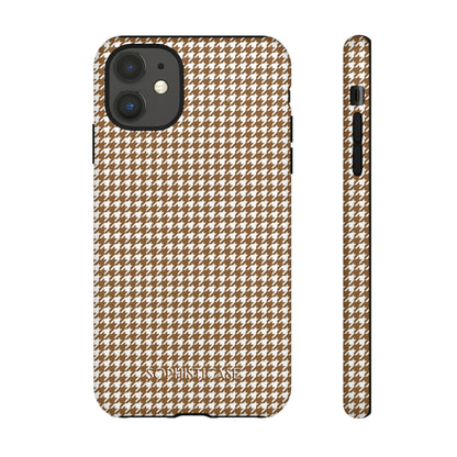 Houndstooth in Brown - Drop Proof Phone Case for iPhone