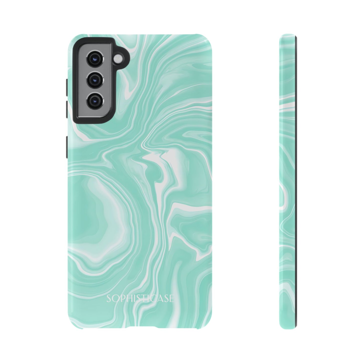 Liquid Dreams in Green - Drop Proof Phone Case for Samsung Galaxy