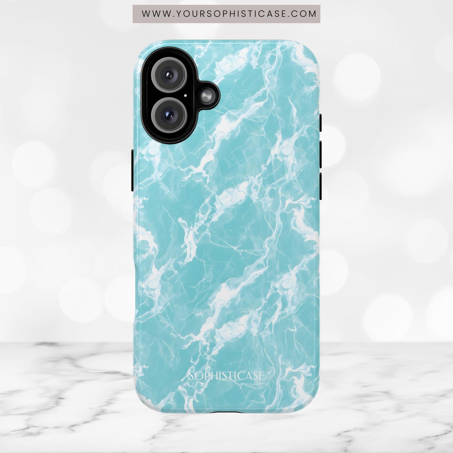 Marble Crush in Aqua - Tough Phone Case