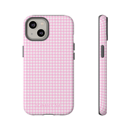 Houndstooth in Pink - Protective Phone Case for iPhone