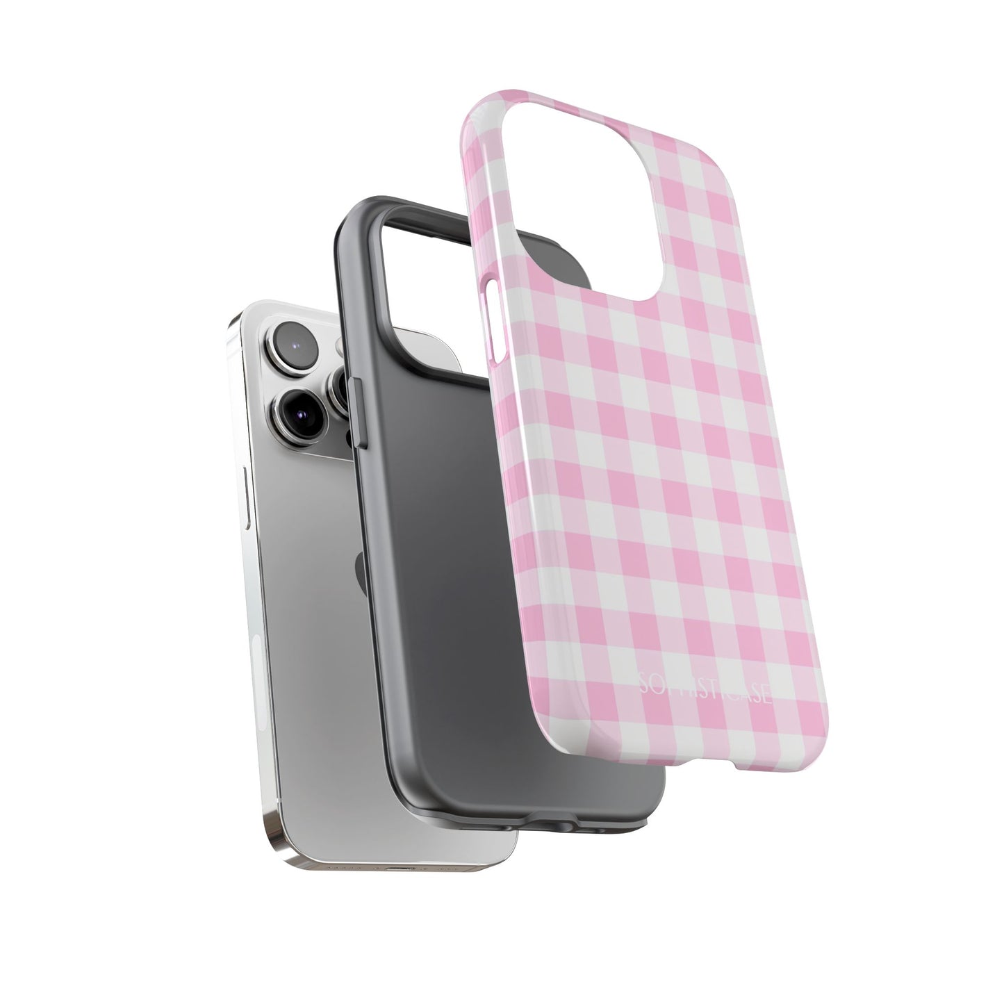 Tough Case - Gingham in Pink