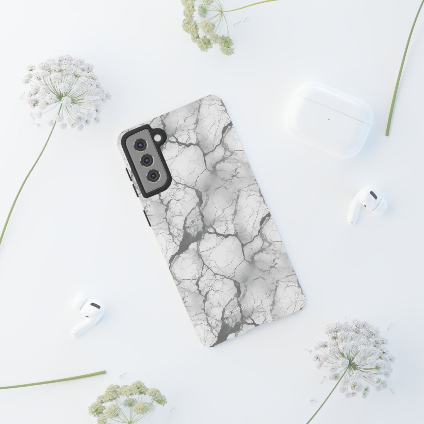 Marble Opulence in Charcoal Grey - Tough Phone Case