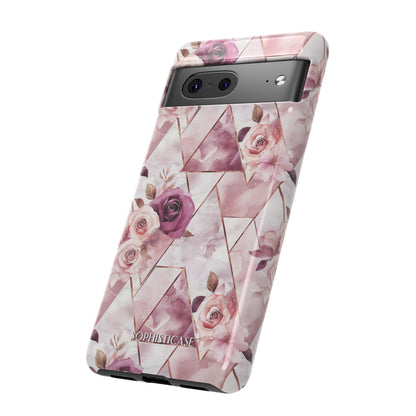 Royal Floral in Plum Chevron - Tough Phone Case