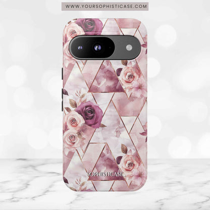 Royal Floral in Plum Chevron - Tough Phone Case