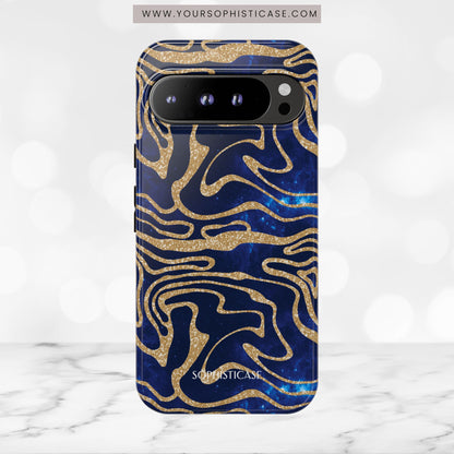 Cosmic Gold in Blue - iPhone Case, Samsung Galaxy Case, Google Pixel Case