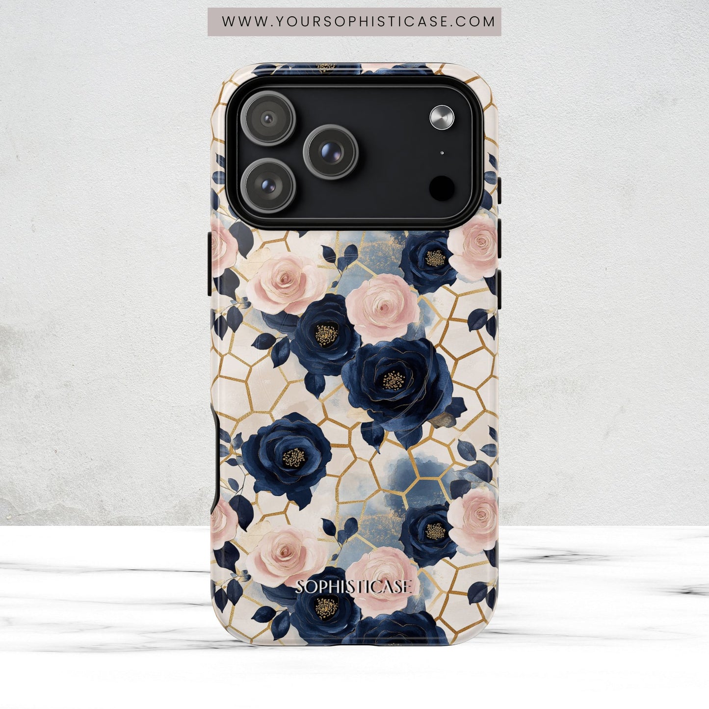 Royal Floral in Navy Hive - iPhone Magsafe Case