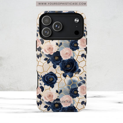 Royal Floral in Navy Hive - iPhone Magsafe Case