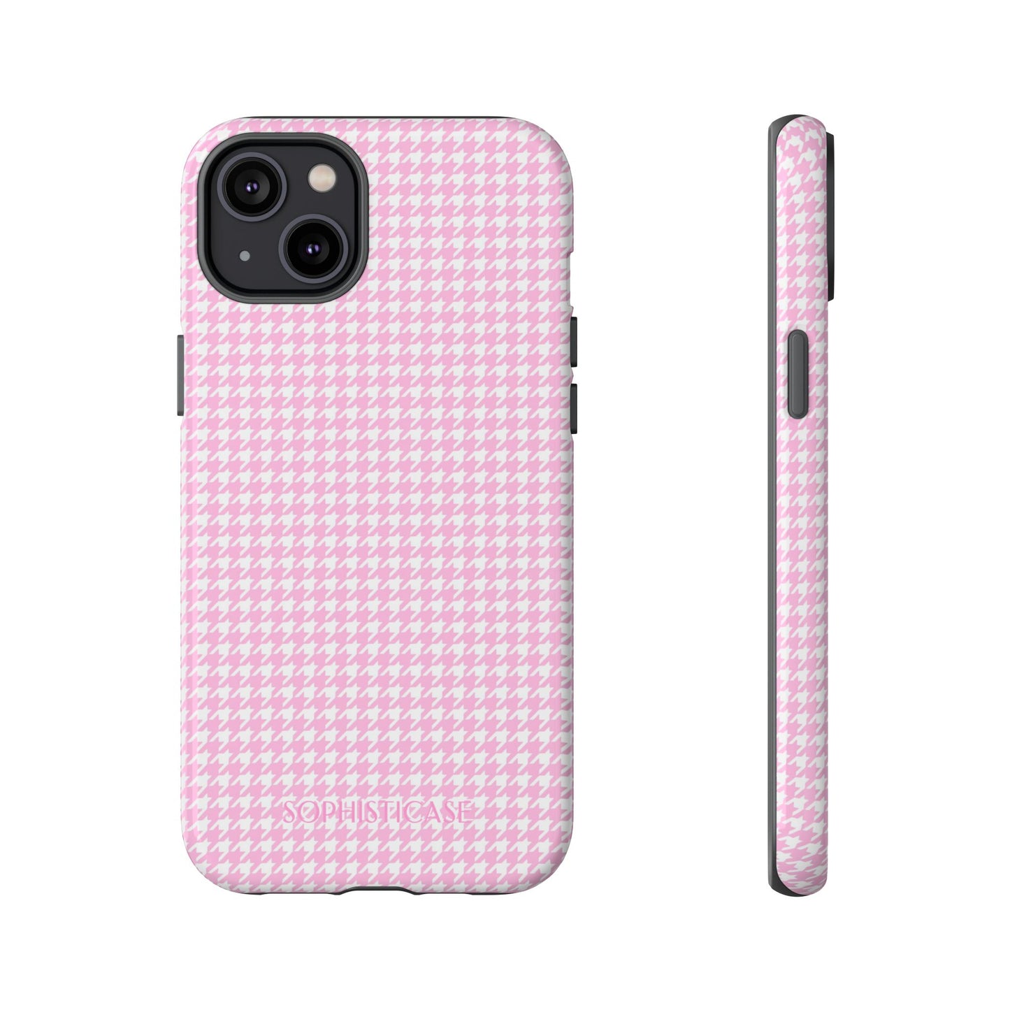 Houndstooth in Pink - Protective Phone Case for iPhone