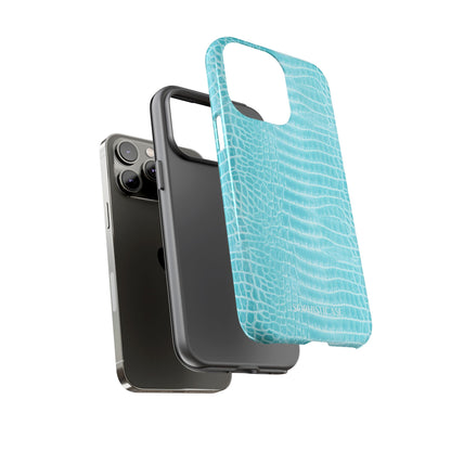 Luxe Leather in Aqua - Tough Phone Case