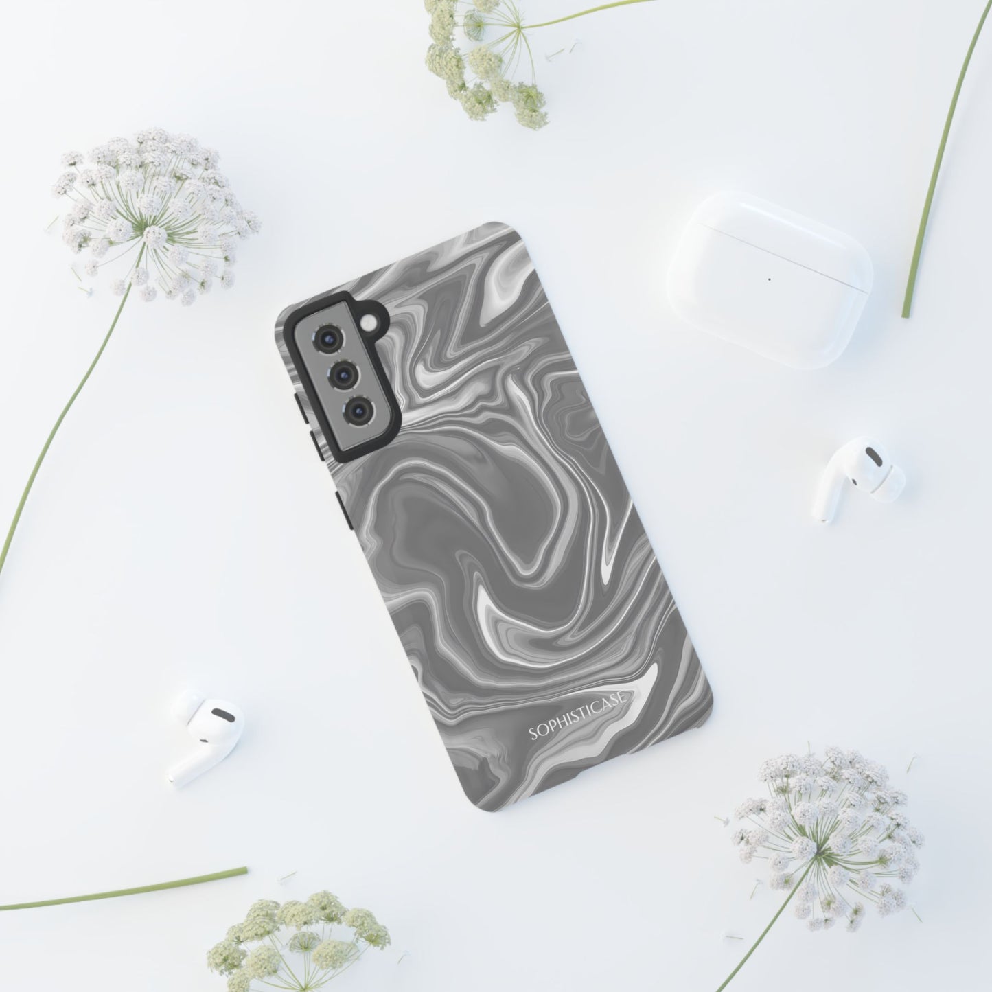 Liquid Dreams in Charcoal - Tough Phone Case
