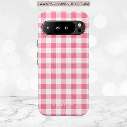 Gingham in Salmon - Tough Phone Case