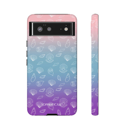 Seashell Society in Pink Blue & Purple Sunset - iPhone Case, Samsung Galaxy Case, Google Pixel Case