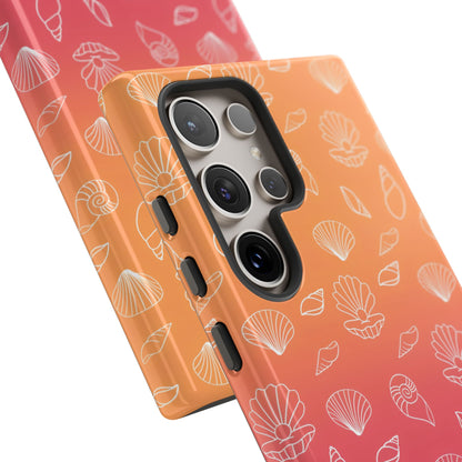 Seashell Society in Sunset Orange - iPhone Case, Samsung Galaxy Case, Google Pixel Case