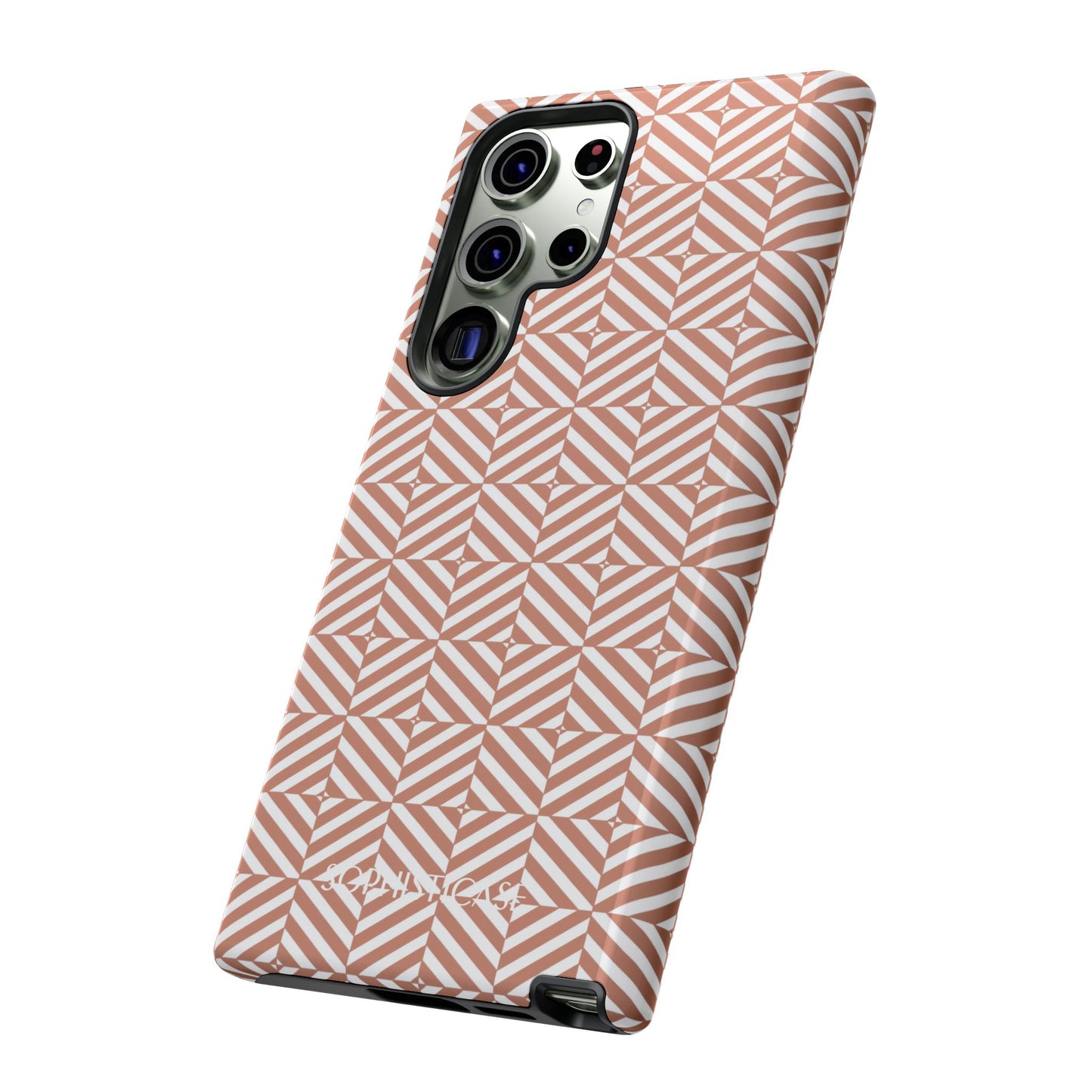 Illusions in Light Brown - Dual Layer Shockproof Phone Case for iPhone, Google Pixel and Samsung Galaxy