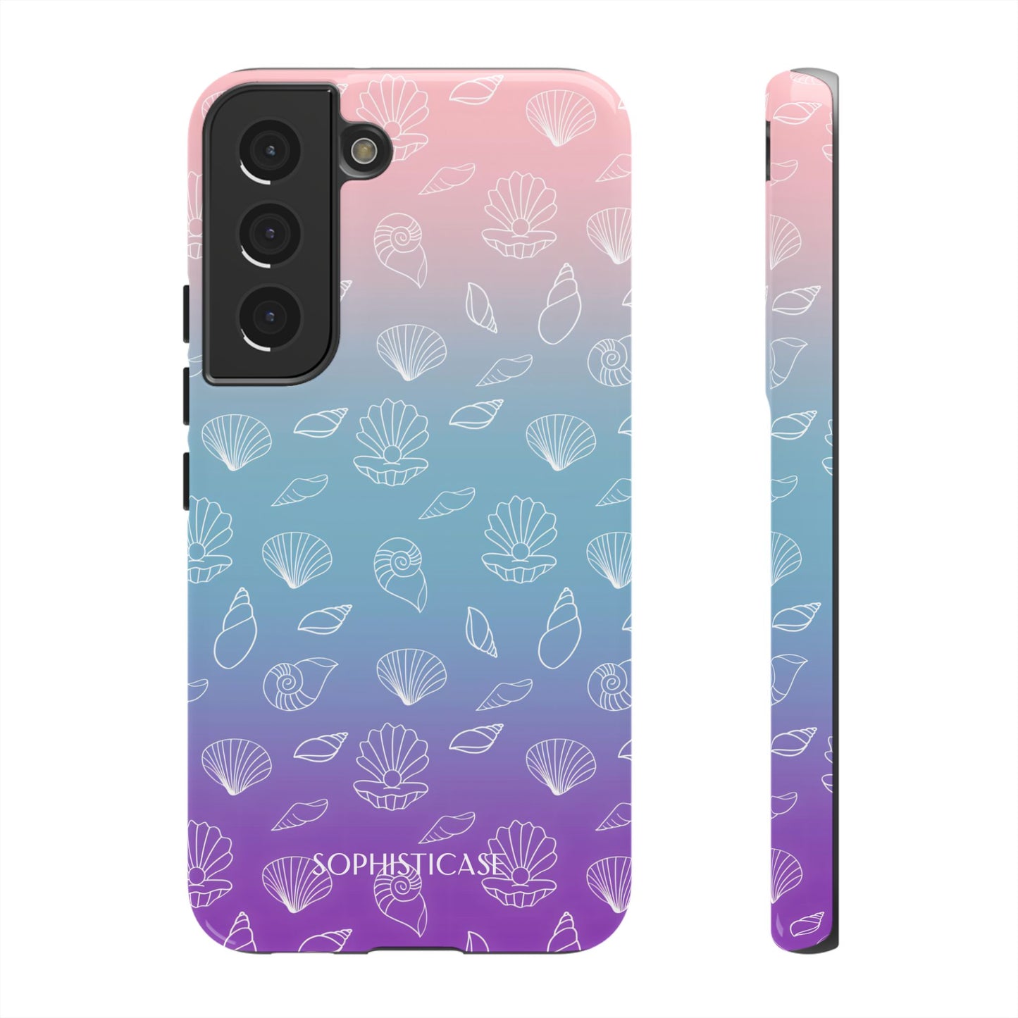 Seashell Society in Pink Blue & Purple Sunset - iPhone Case, Samsung Galaxy Case, Google Pixel Case