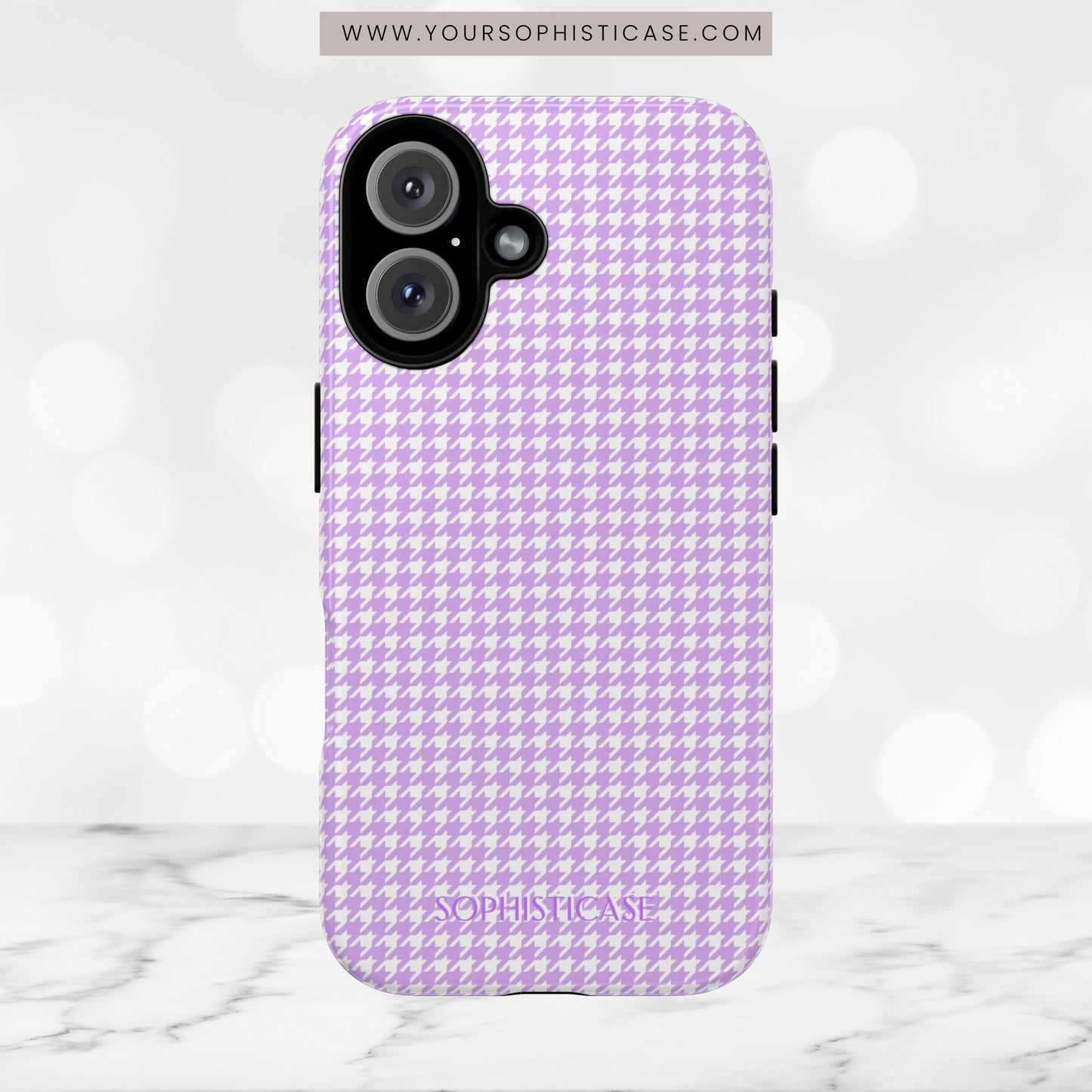 Houndstooth in Pastel Purple - iPhone Case, Samsung Galaxy Case, Google Pixel Case