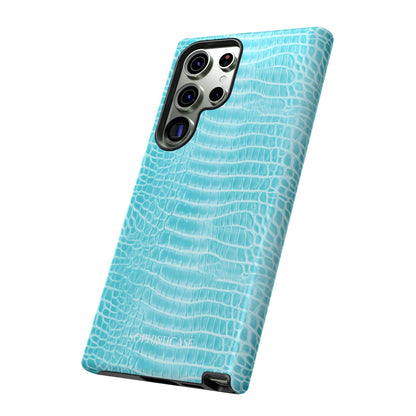 Luxe Leather in Aqua - Tough Phone Case