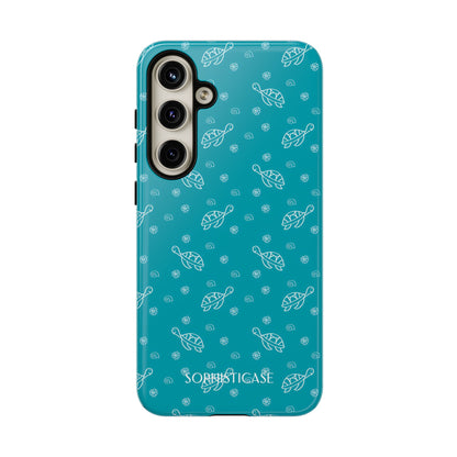 Turtle Island in Aqua - Tough Phone Case for Samsung Galaxy