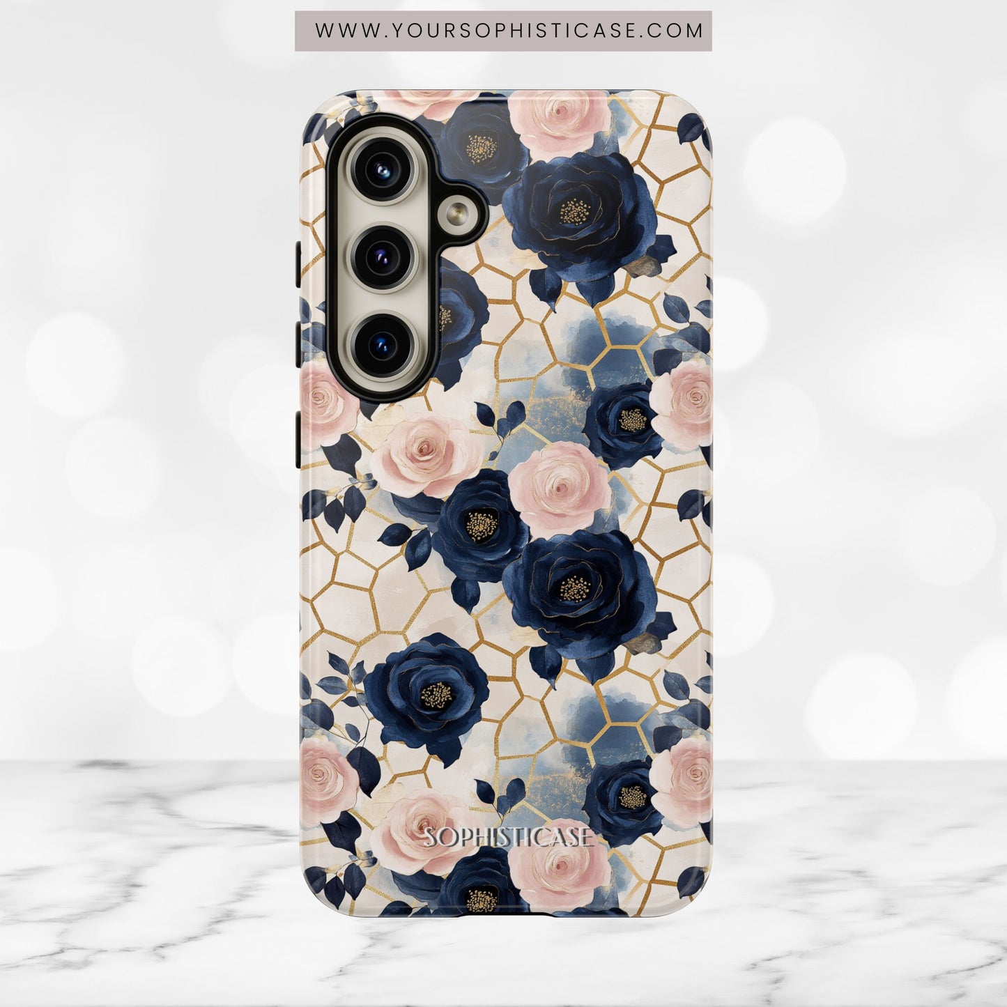 Royal Floral in Navy Hive - Tough Phone Case