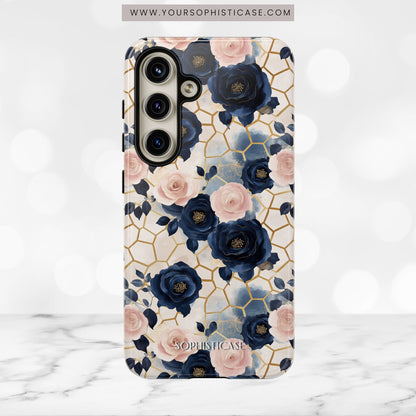 Royal Floral in Navy Hive - Tough Phone Case