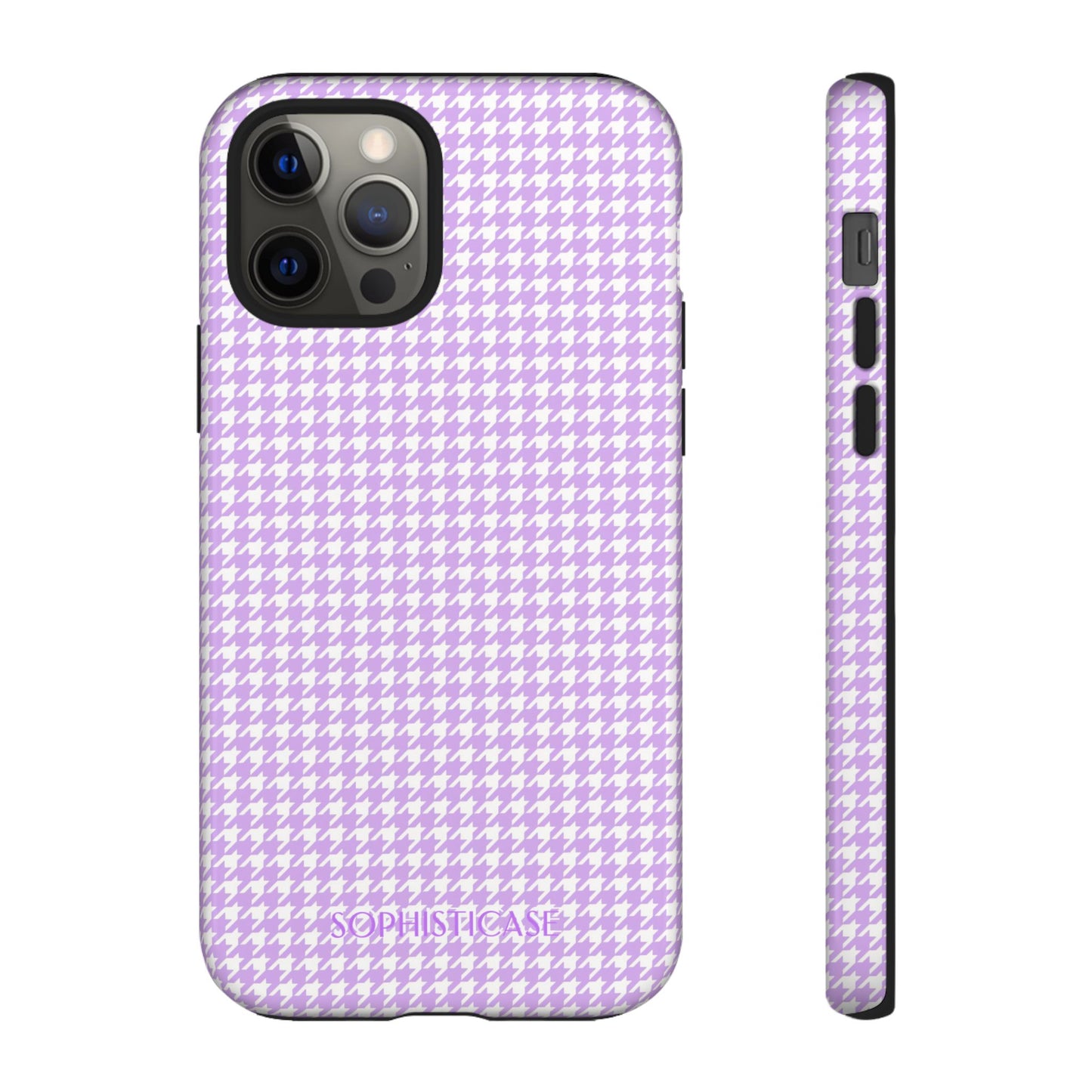 Houndstooth in Pastel Purple - Protective Phone Case for iPhone