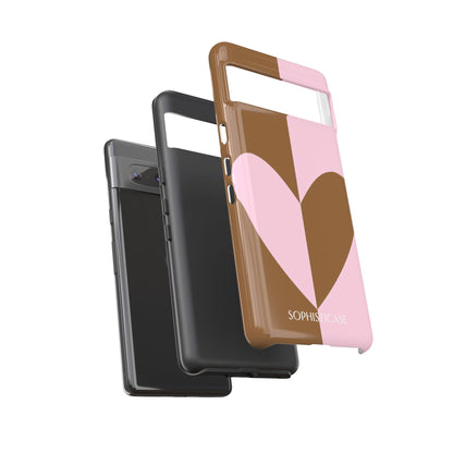 Be Mine in Pink and Brown - iPhone Case, Samsung Galaxy Case, Google Pixel Case