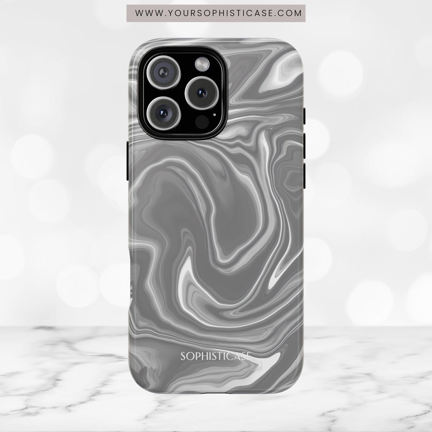 Liquid Dreams in Charcoal - iPhone Case