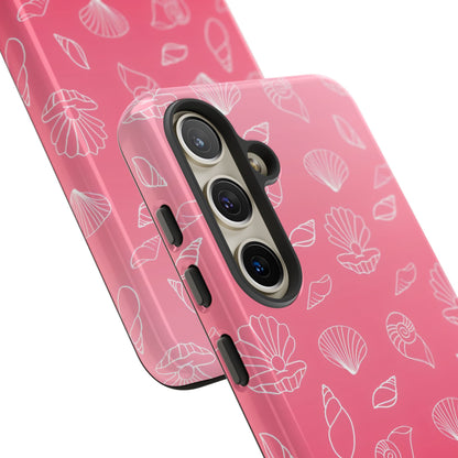 Seashell Society in Sunset Pink - iPhone Case, Samsung Galaxy Case, Google Pixel Case