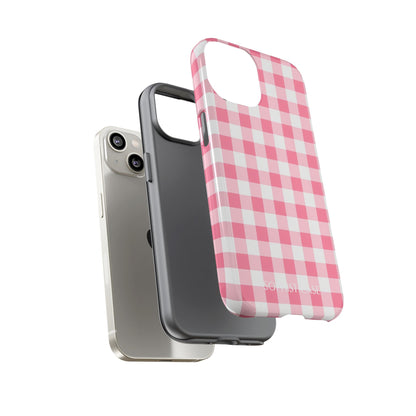 Gingham in Salmon - Tough Phone Case for iPhone