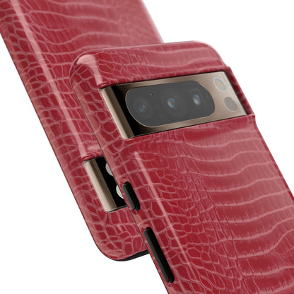 Luxe Leather in Cherry Red - iPhone Case, Samsung Galaxy Case, Google Pixel Case