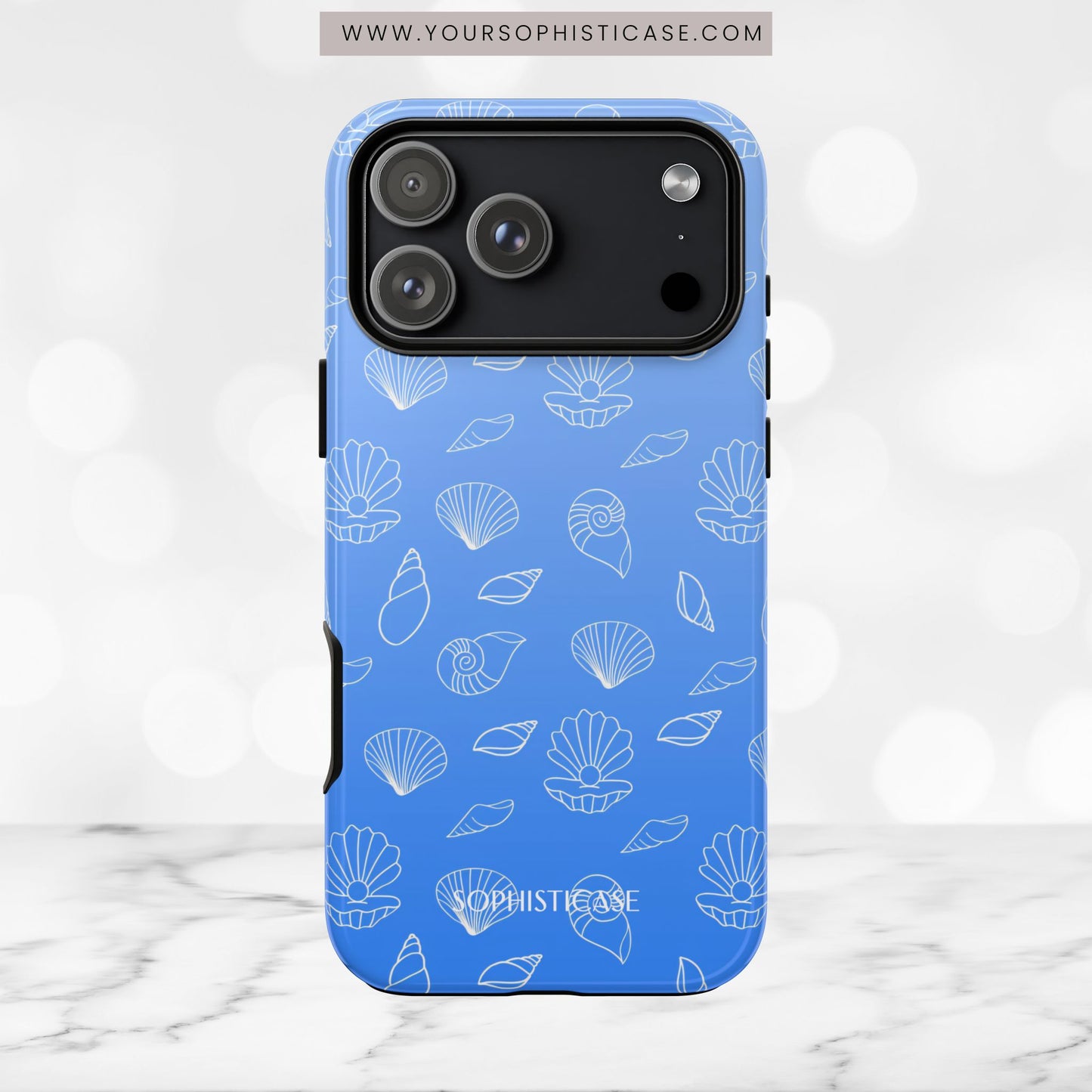 Seashell Society in Ocean Blue - iPhone Case, Samsung Galaxy Case, Google Pixel Case