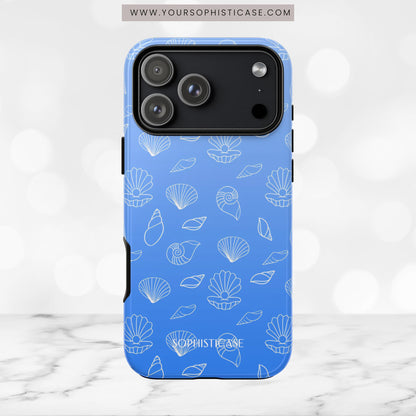 Seashell Society in Ocean Blue - iPhone Case, Samsung Galaxy Case, Google Pixel Case