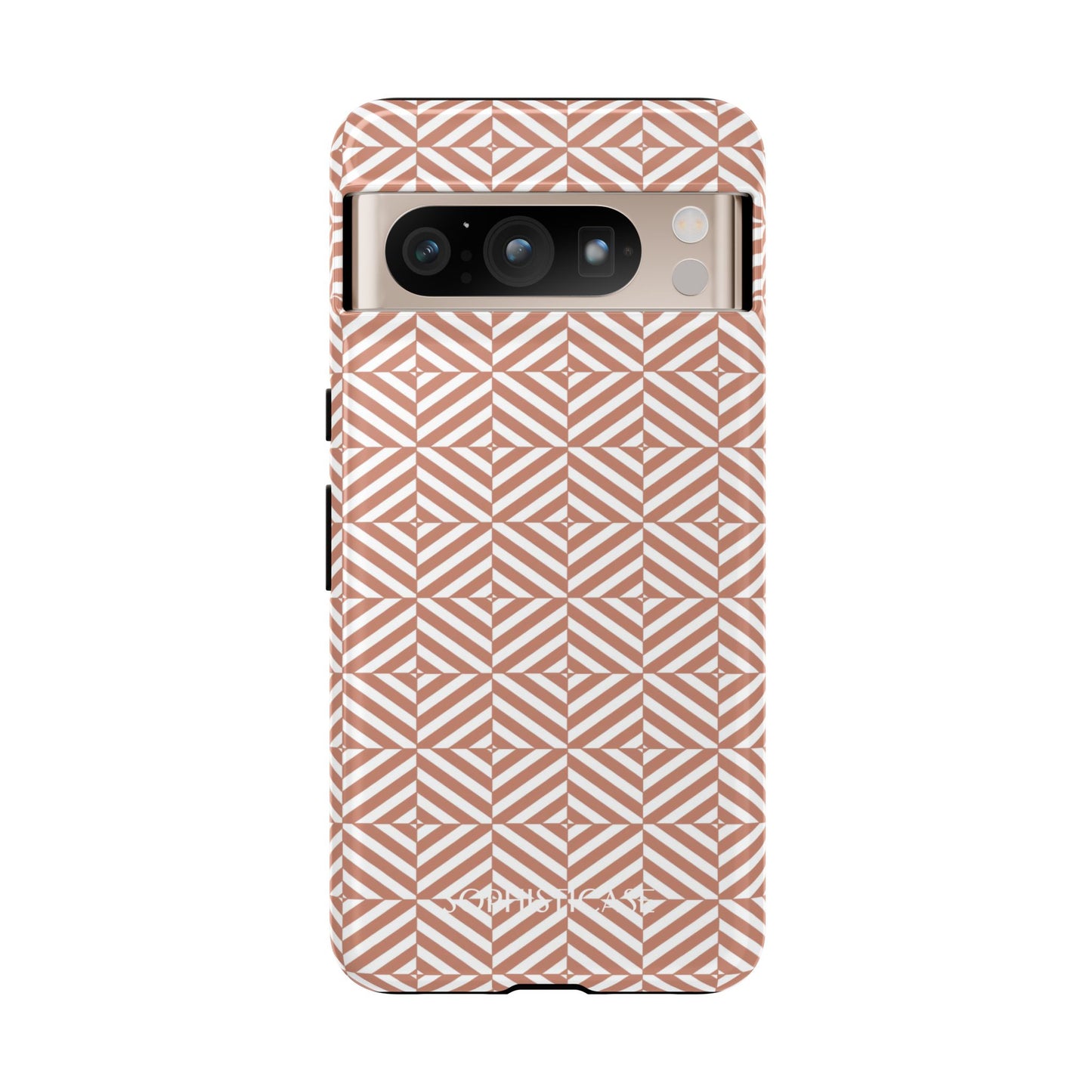 Illusions in Light Brown - Dual Layer Shockproof Phone Case for iPhone, Google Pixel and Samsung Galaxy