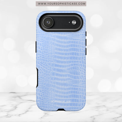 Luxe Leather in Blue - iPhone Case