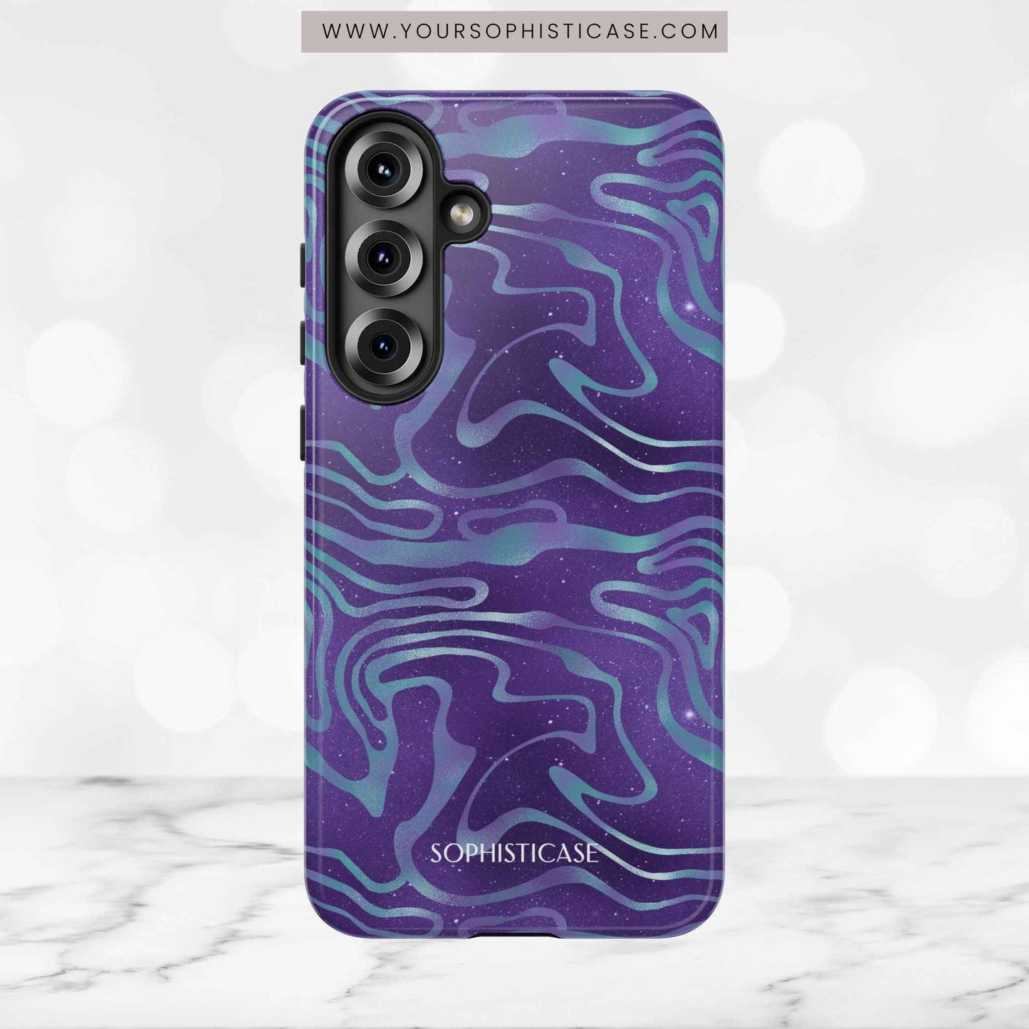 Cosmic Zebra in Blue & Purple - iPhone Case, Samsung Galaxy Case, Google Pixel Case
