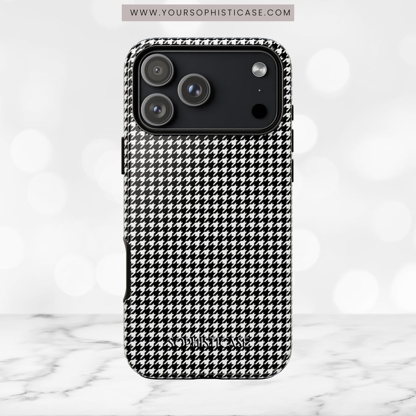 Houndstooth in Black - iPhone Case