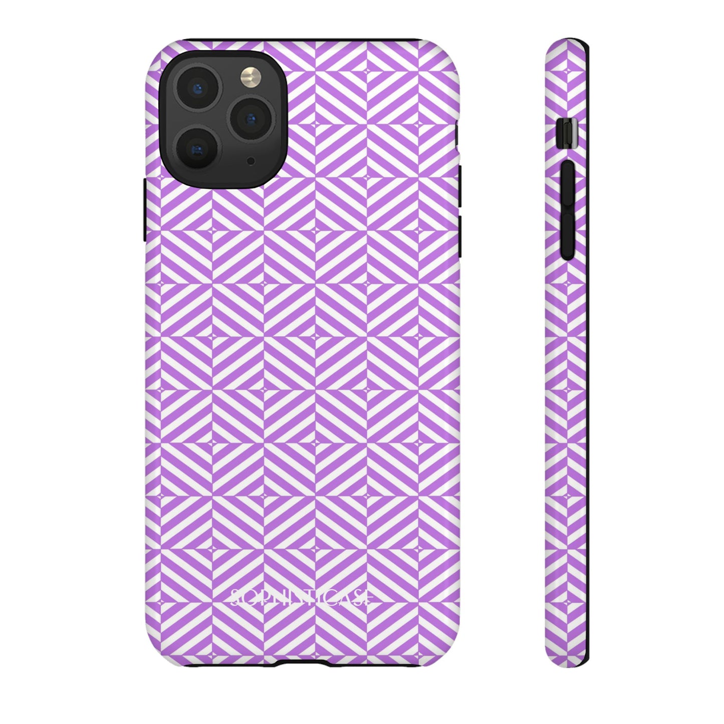 Illusions in Purple - Dual Layer Shockproof Phone Case for iPhone, Google Pixel and Samsung Galaxy