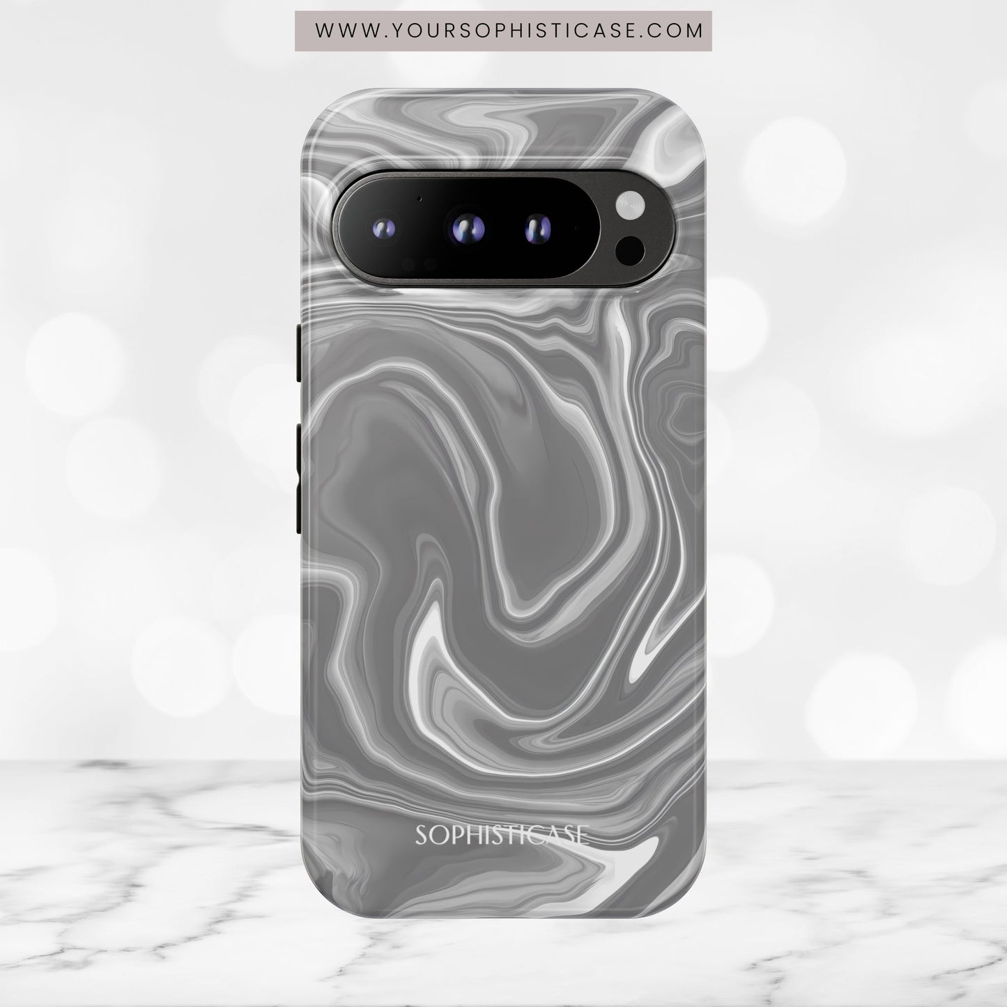 Liquid Dreams in Charcoal - Tough Phone Case