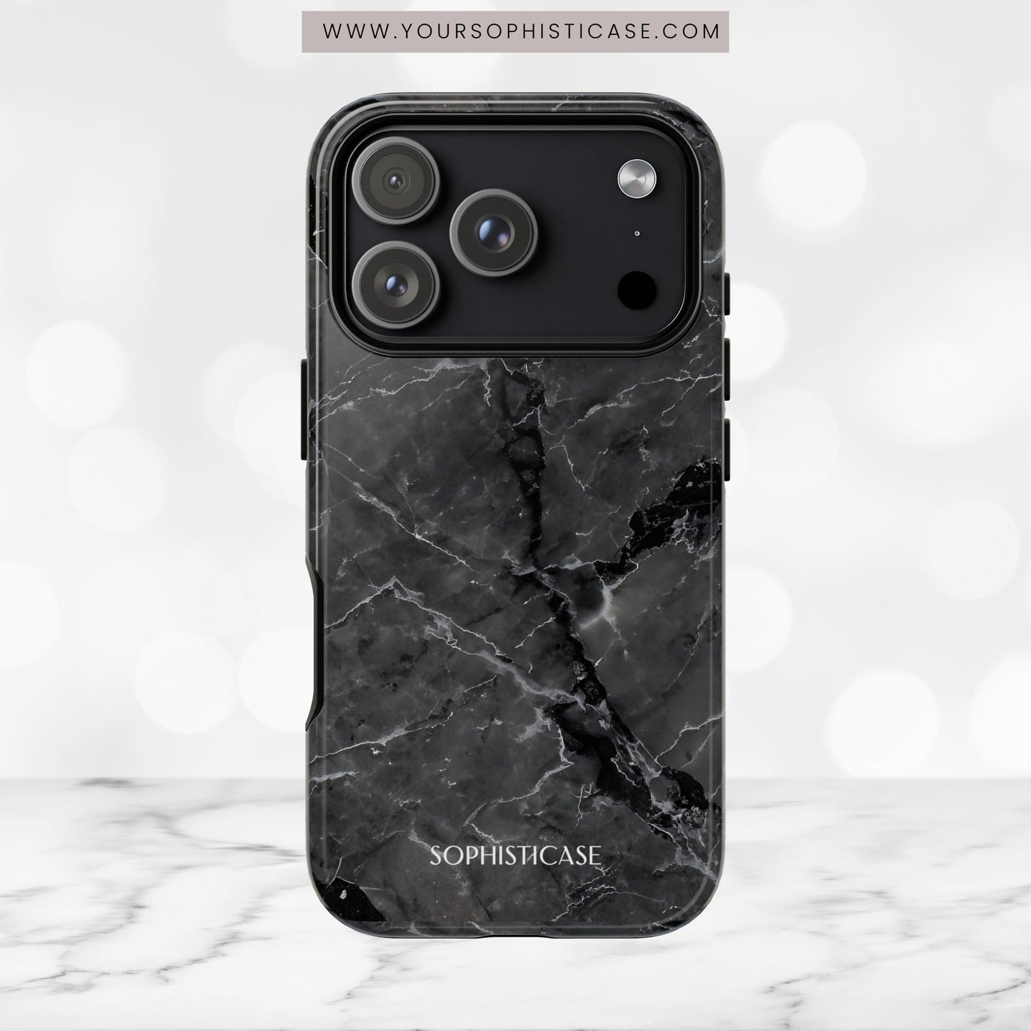 Marble Opulence in Black - iPhone Case, Samsung Galaxy Case, Google Pixel Case