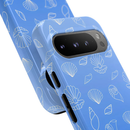 Seashell Society in Ocean Blue - iPhone Case, Samsung Galaxy Case, Google Pixel Case