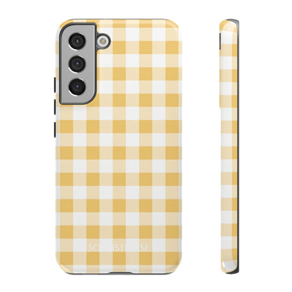 Gingham in Yellow - Protective Phone Case for Samsung Galaxy