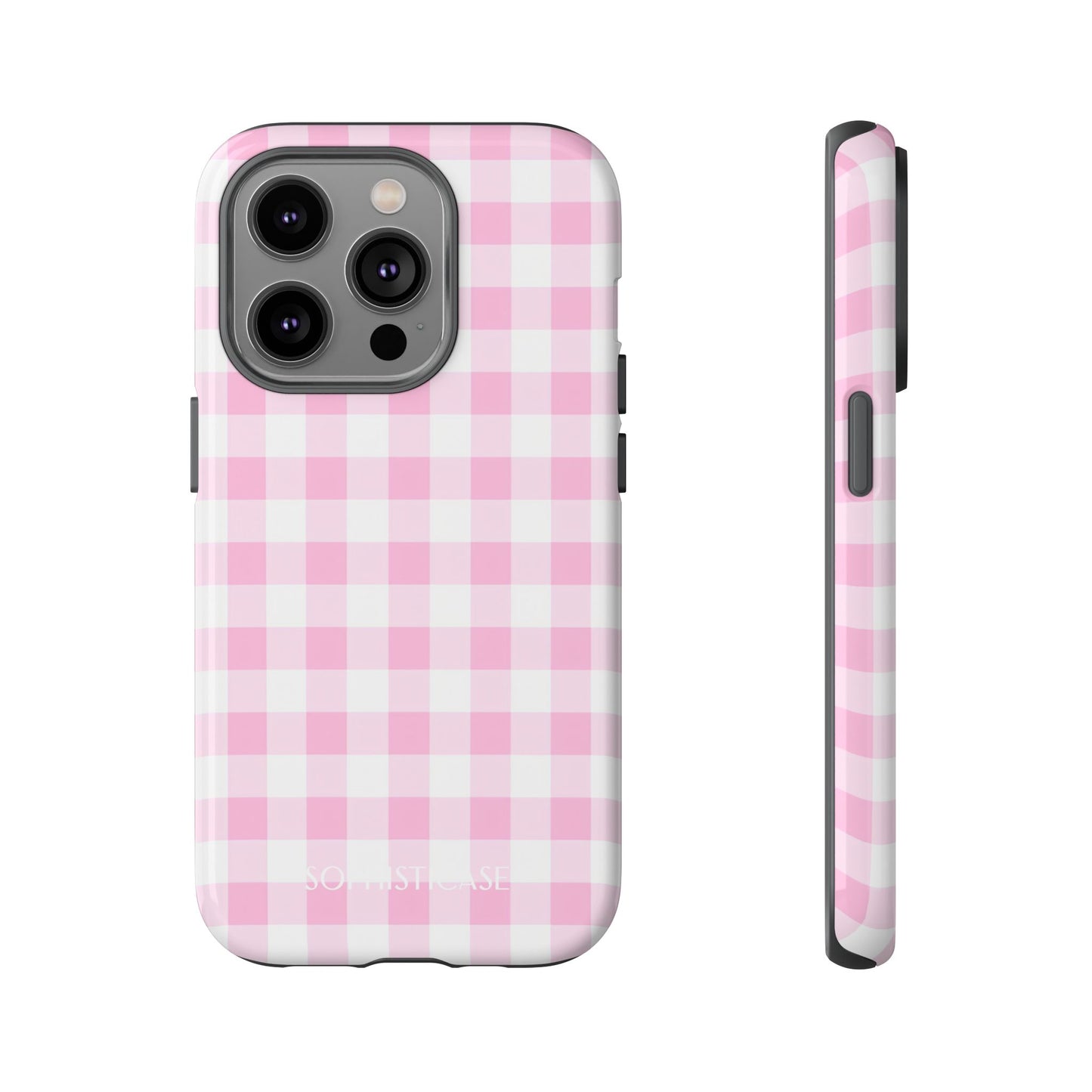 Gingham in Pink - Protective Phone Case for iPhone