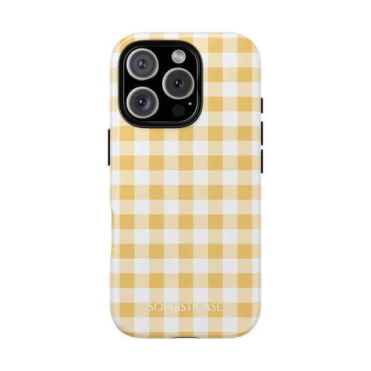 Gingham in Yellow - Protective Phone Case for iPhone