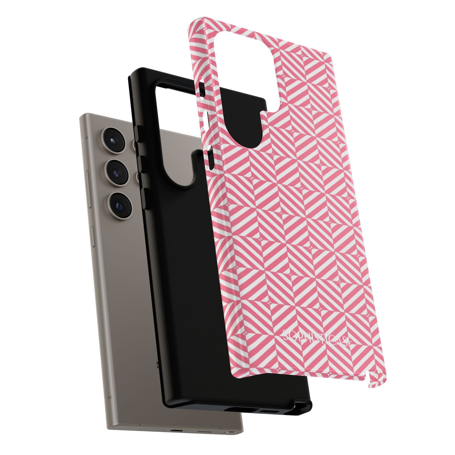 Illusions in Salmon - Dual Layer Shockproof Phone Case for iPhone, Google Pixel and Samsung Galaxy